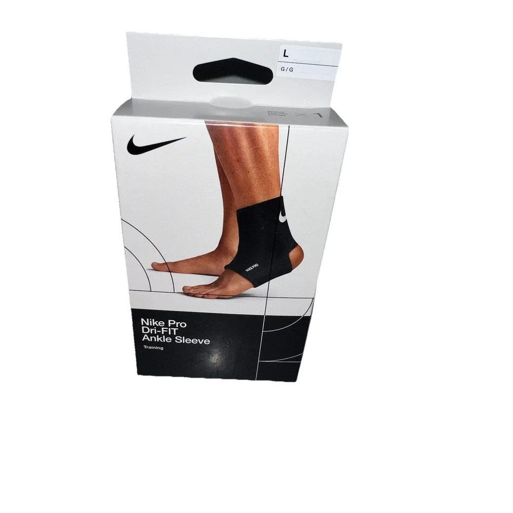(B30/6)Nike Pro Knit Ankle Sleeve Size Large Compression Support Dri-FIT Black